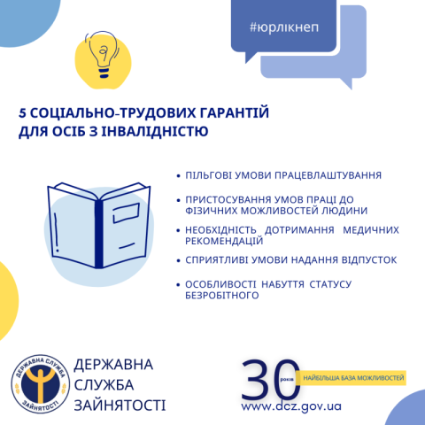 5 соціально-трудових гарантій для осіб з інвалідністю